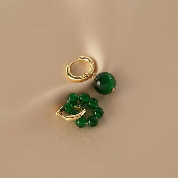 Vintage Green Beaded Earrings