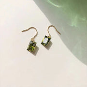 S925 Sterling Silver Green Zirconia Earrings
