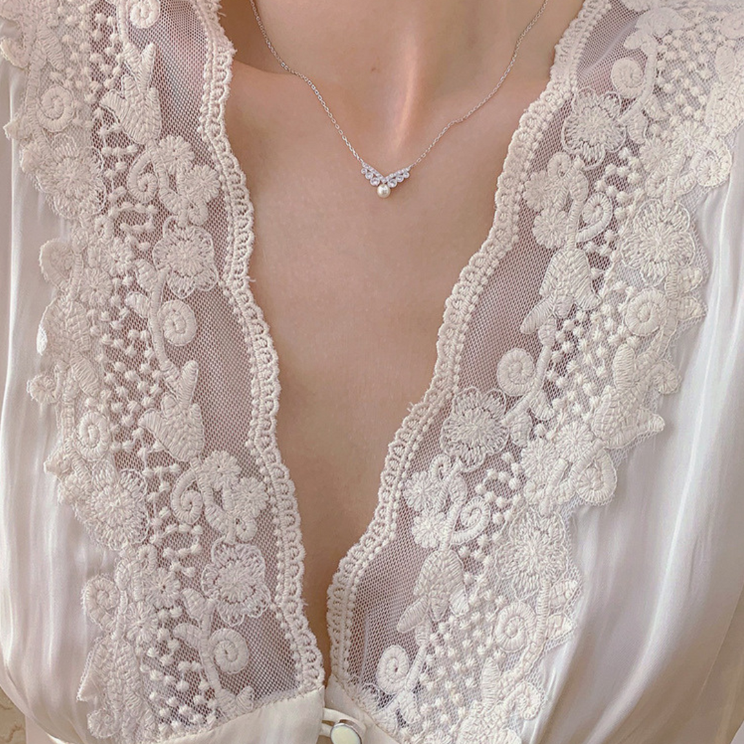 Silver Plated 14ct Gold Pearl Necklace