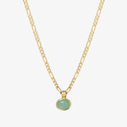 Jade oval pendant necklace