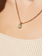 Jade oval pendant necklace