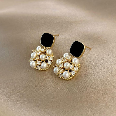 Crystal & Pearl Maria Drop Earrings