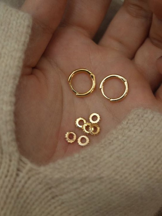 Delicate Rhinestone Hoop Earrings