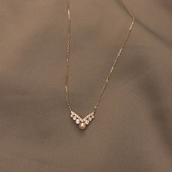 Silver Plated 14ct Gold Pearl Necklace