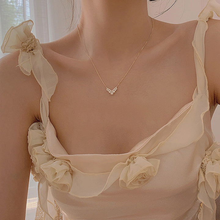 Silver Plated 14ct Gold Pearl Necklace