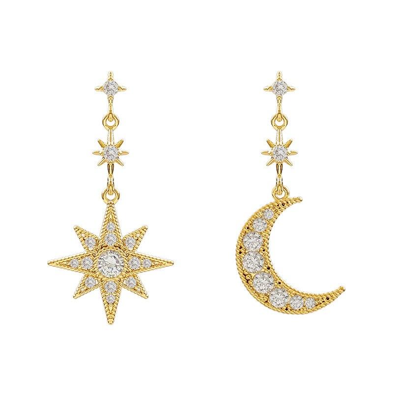 Crystal Moon & Star Earrings
