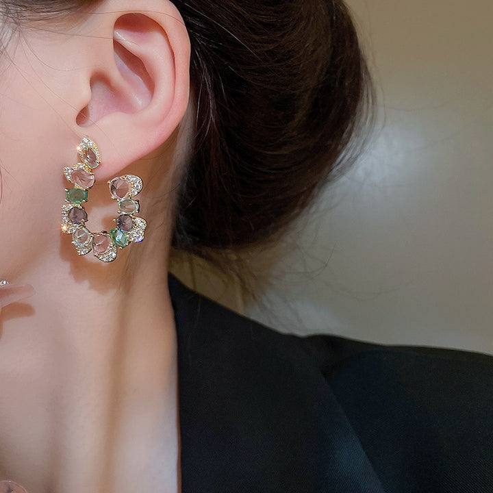 Colorful Zirconia Earrings