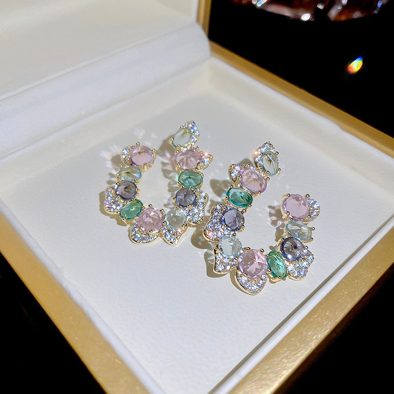Colorful Zirconia Earrings