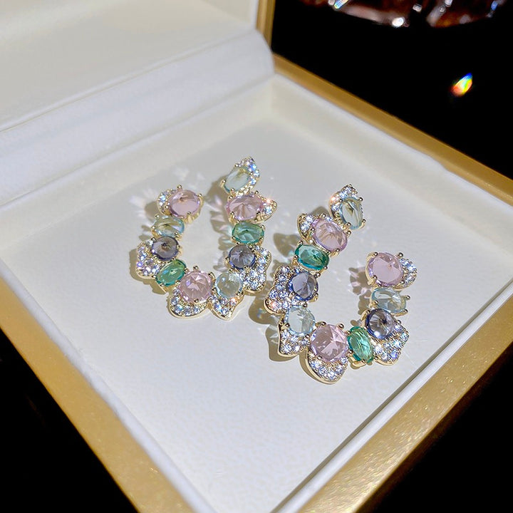 Colorful Zirconia Earrings