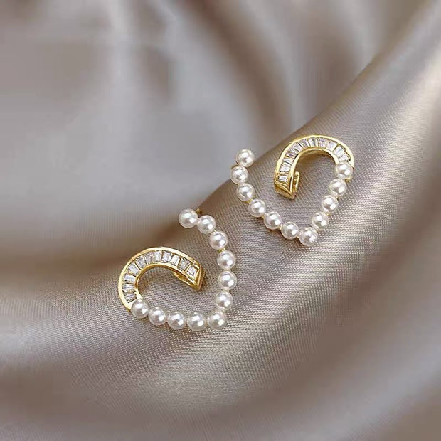 Love Crystal Pearl Earrings