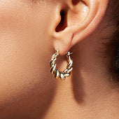 Croissant 925 Sterling Silver Hoop Earrings