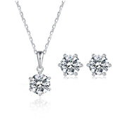 Moissanite 925 Silver Classic Six Prong Necklace