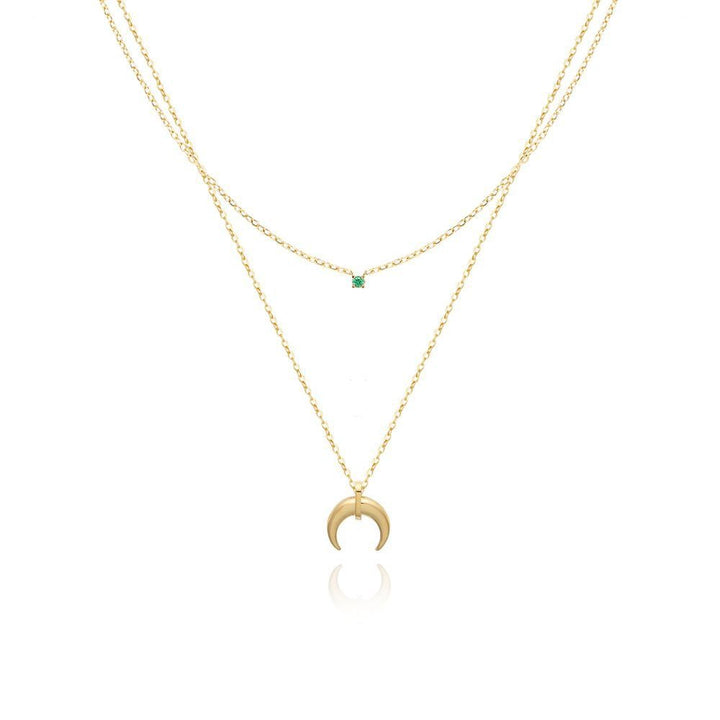 Green Diamond Crescent Double Stacked Chain