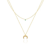 Green Diamond Crescent Double Stacked Chain