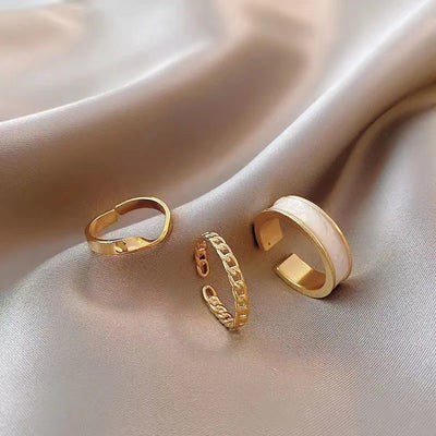 Minimalist Three Piece Ring Set