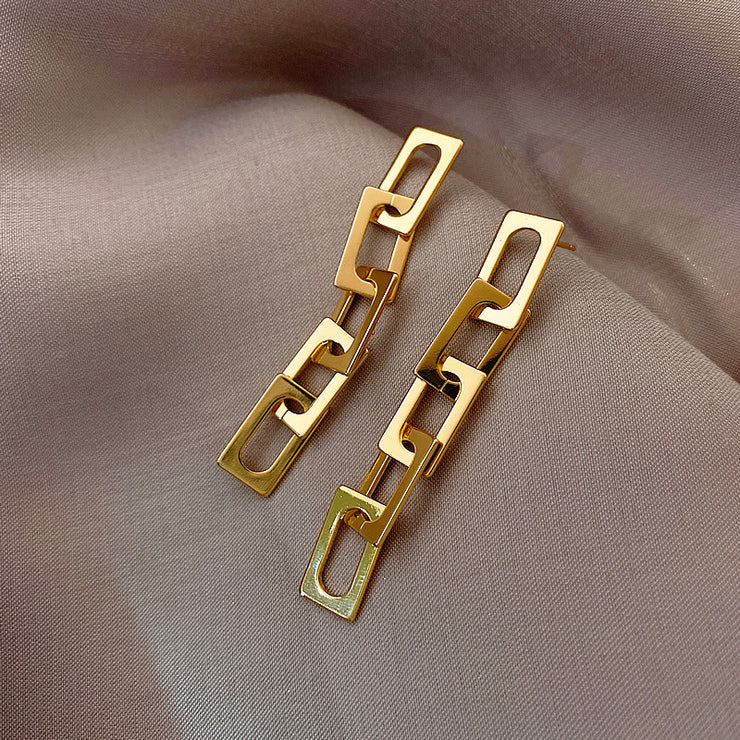 Geometric square earrings