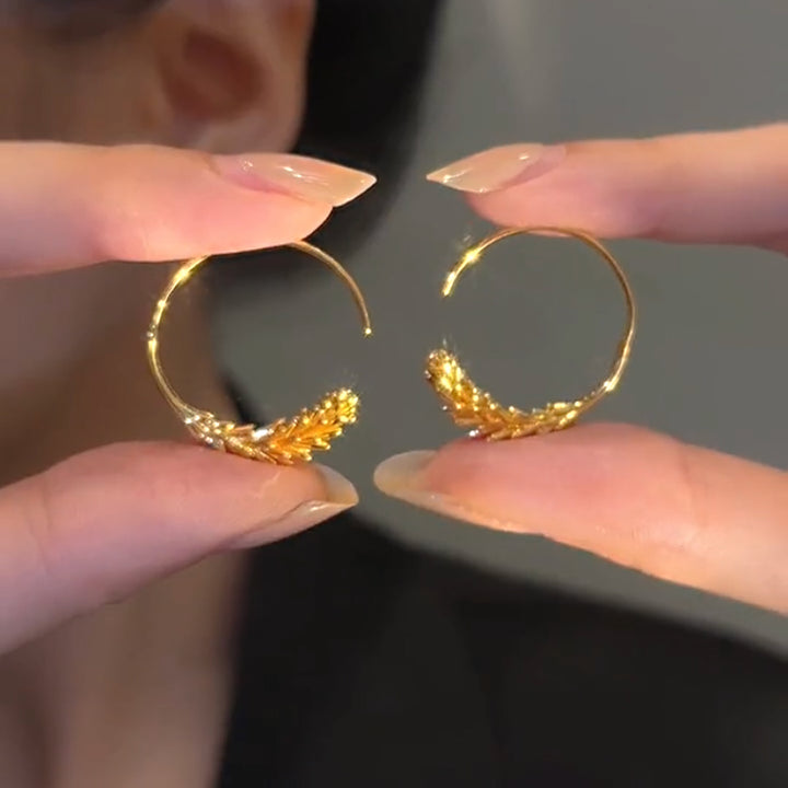 French Wheat Hoop Earrings