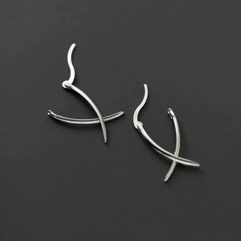 Sterling Silver Simple Line Earrings