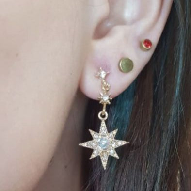 Crystal Moon & Star Earrings