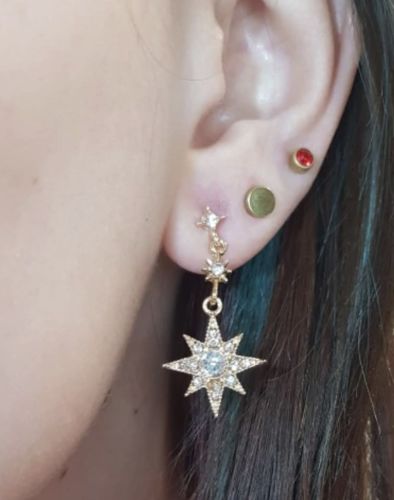 Crystal Moon & Star Earrings