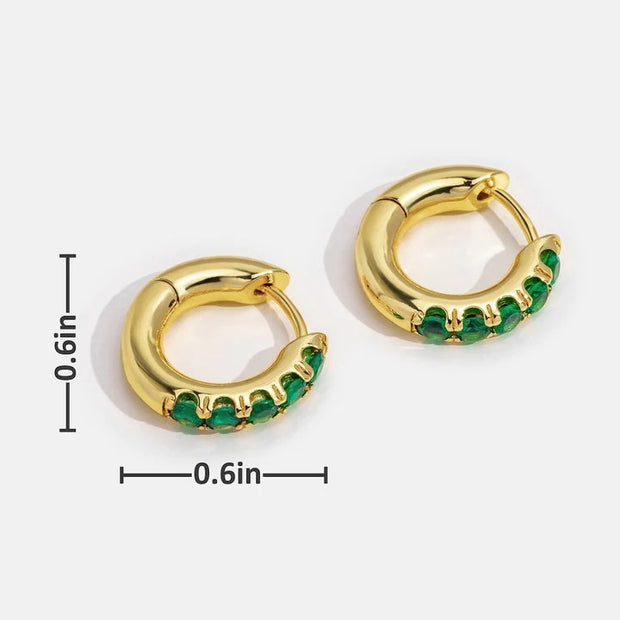 Emerald Green Hoop Earrings