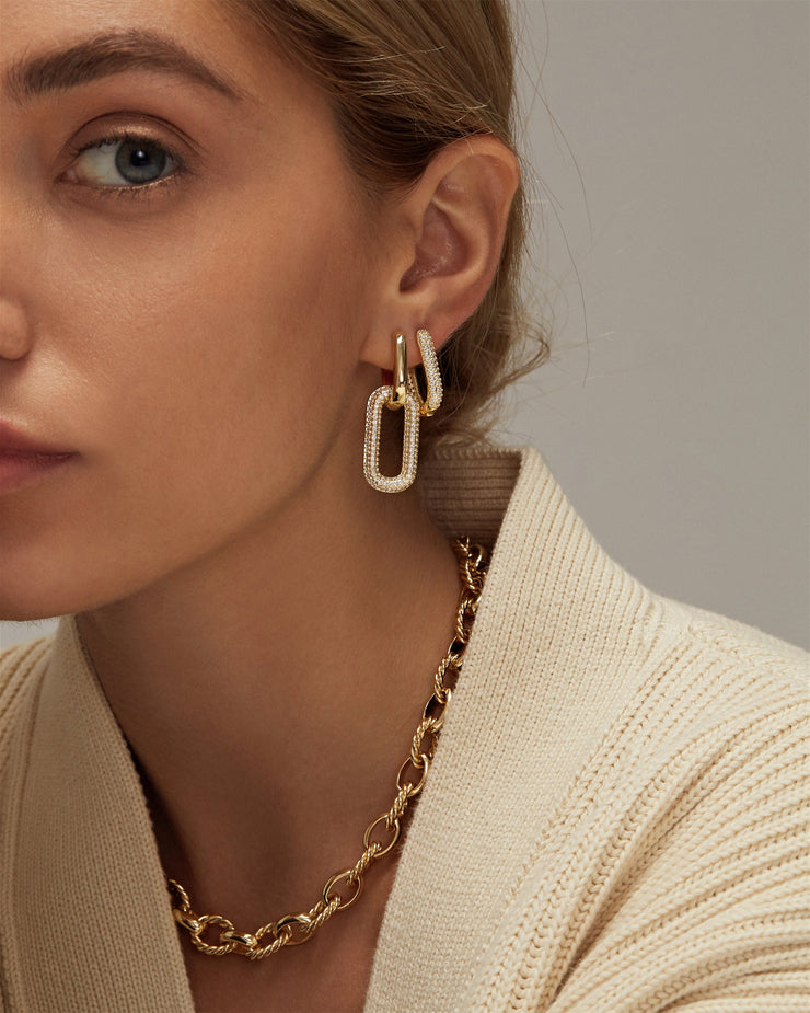 Gold Rectangle Hoops