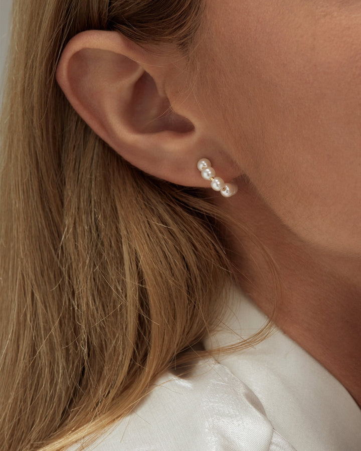 Mini Pearl Hoops