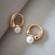 Pearl 925 Silver Hoop Earrings