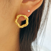 18k gold plated titanium steel irregular geometric earrings