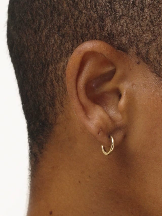14K Gold on Recycled Sterling Silve Mini Huggie Hoops